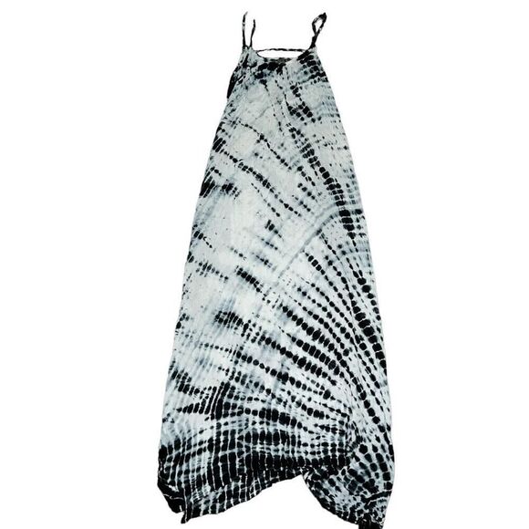 ACE FASHION Black & White Tye Dye Maxi Dress Size M - Picture 1 of 8